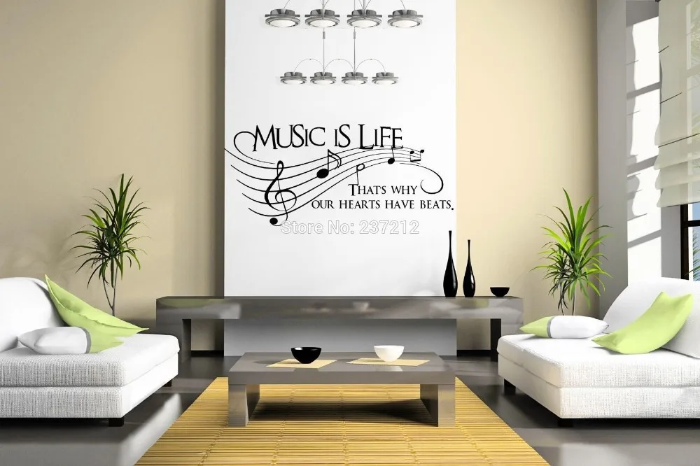 Music-Is-Life-That-s-Why-Our-Hearts-Have-Beats-Vinyl-Wall-Sticker-Decor-Decal-Free