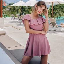 SANQi купальник женский корейский чехол живот тонкий сексуальный цельный платье консервативный горячий весенний купальный костюм с нагрудной подкладкой купальный костюм