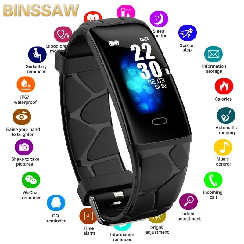 

Men Smart Bracelets Color Display Smartwatch Heart Rate Blood Pressure Monitor Women Fitness Tracker Smart Wristband IOS Android
