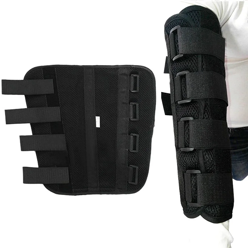 Adjustable Elbow Joint Recovery Arm Splint Brace Support Protect Band Belt Strap 3 Fixed Steel Plates Children Adults elbow brace