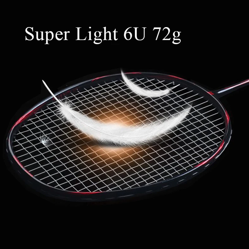 LOKI 6U 72g Strung raqueta de bádminton equilibrado profesional Badminton raqueta de carbono 22-30 LBS envío apretones y vincha