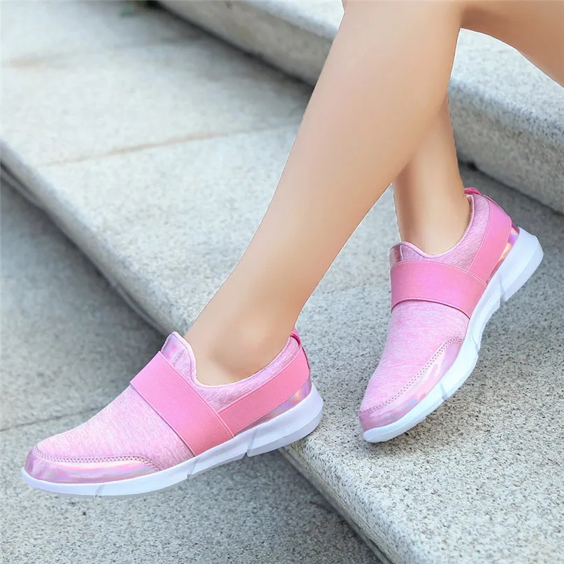 Outdoor Sports Shoes Women Hollow Round Head Flat Breathable Leisure Sports Shockproof Shoes Soft Bottom Running shoes #3J30#F (8)