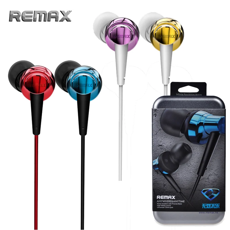 

Original Remax Earphone In-Ear Stereo Headset Headphone with mic for iPhone iPad HTC Android Smart Phones