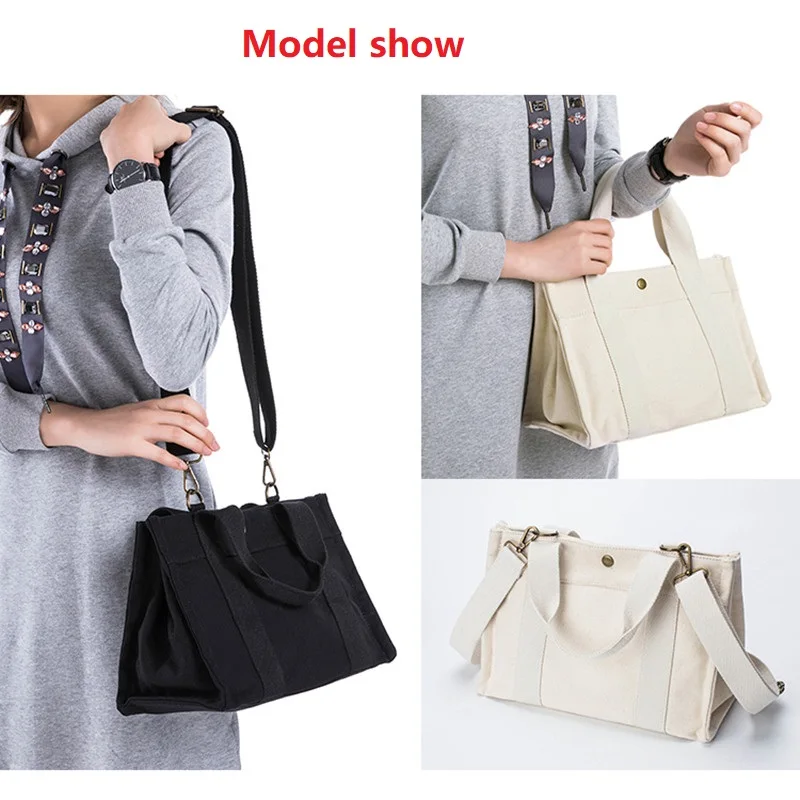

[wanben]Canvas bag shoulder slung casual Japanese small fresh thick shopping bag large capacity 2019 new female bag