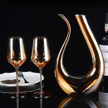 New creative gold decanter Western-style simple split wine glass Europe and America crystal red wine cup, Wine Accessories