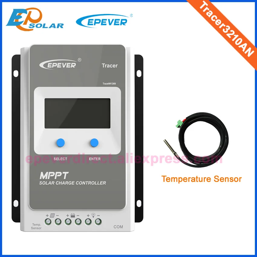 

Charger 12V 24V battery Solar panels Tracer3210AN 30A 30amps EPSolar MPPT Solar Controller LCD display Temperature sensor
