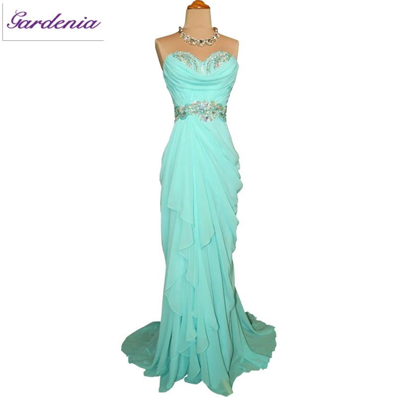 Real Photos !! Custom Made Sheath Party Dresses Crystals Beaded