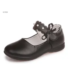 2018 цветок моды обувь для девочек новый бренд без каблука с кожаными детская обувь элегантные высокого качества детская обувь малышей