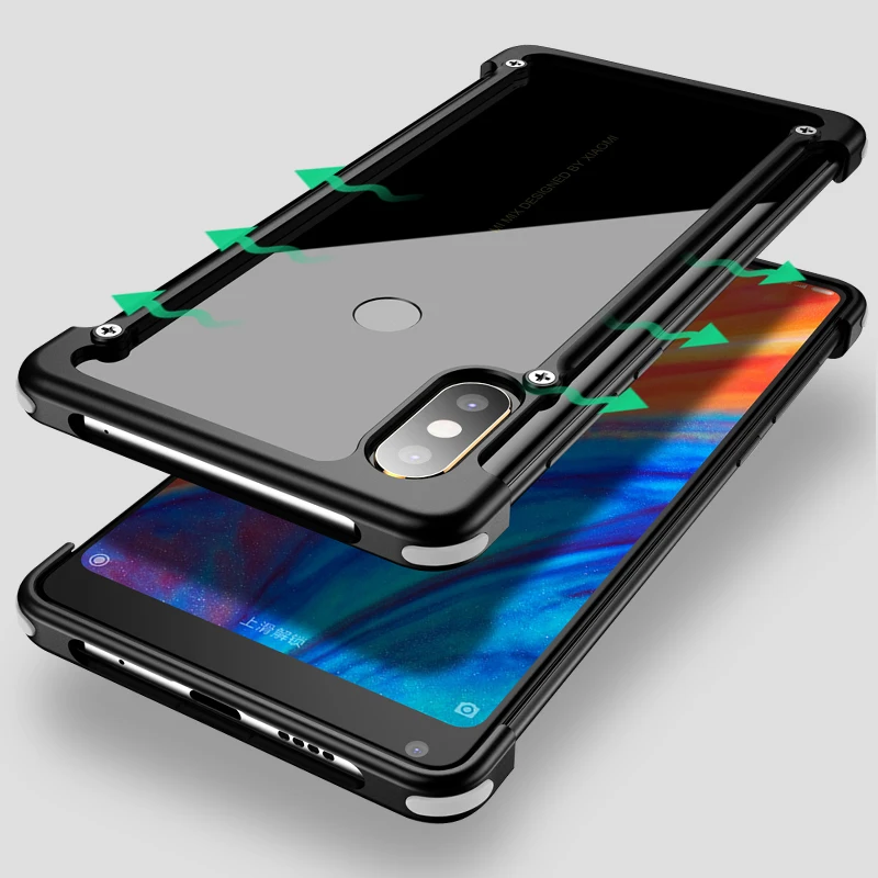 OATSBASF Роскошный чехол для Xiaomi Mi 8 чехол подушка безопасности металлическая защита персональный корпус для Xiaomi Mi 8 SE чехол тонкий металлический чехол