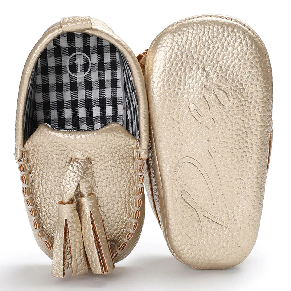 Brand Newborn Baby Soft Sole Crib Shoes Infant Girl Toddler Solid Fringe Sneaker Anti-Slip Baby Shoes 0-18