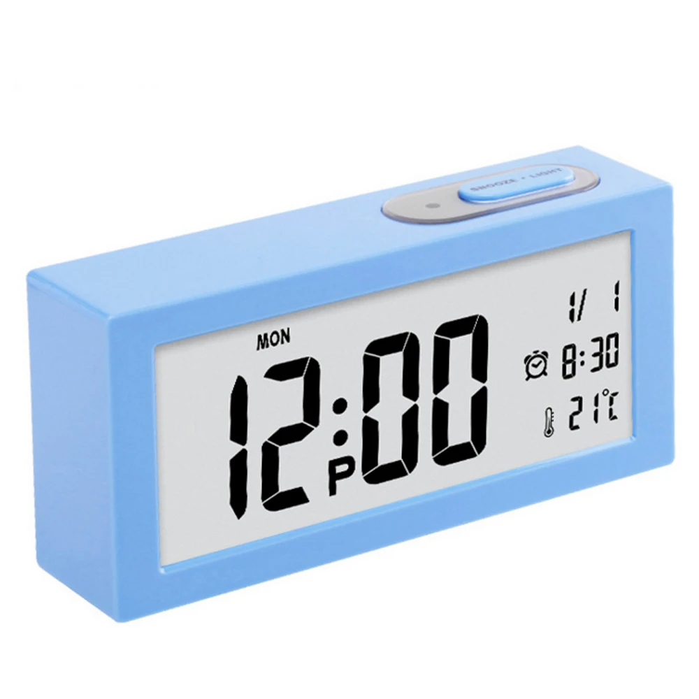 1pcs Large Digital Alarm Clocks LCD Student Electronic Desk Clock Snooze Sensor Kids Table alarm Clock Bedroom Night Light Clock