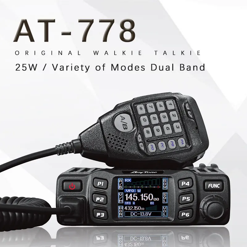 Подходит для любой тон AT-778UV двухполосная приёмопередающая установка мобильного радио/UHF двухстороннее радио 200 каналов 5 W Мощность