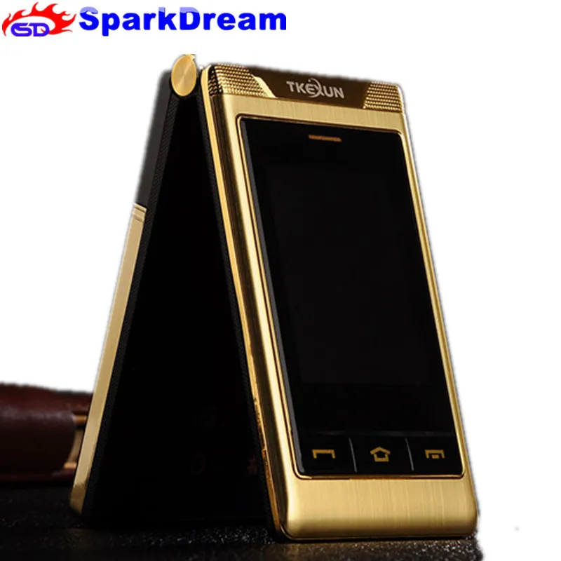 2017 New Original TKEXUN G10 Women Flip Phone Dual Screen