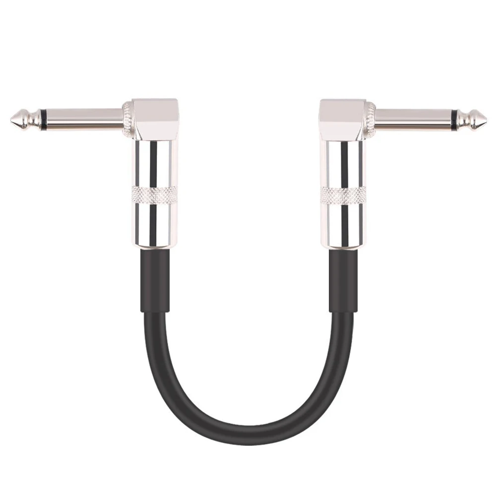 

HLBY-Guitar Patch Cable 15cm 1/4 Inch Right Angle PVC For Instrument Standard Audio Connector