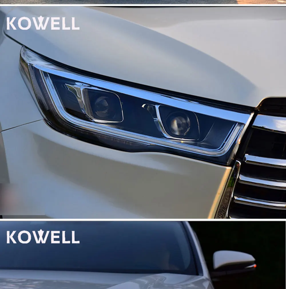 Perfect KOWELL Car Styling For Toyota HIGHLANDER headlights For HIGHLANDER head lamp Angel eye led DRL front light Bi-Xenon Lens xenon 5