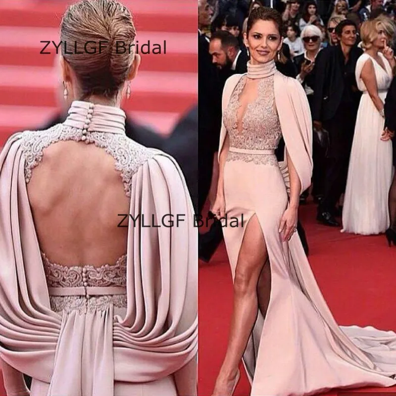 Zyllgf الزفاف مثير حورية البحر فتح العودة فساتين المشاهير قطار الاجتياح السامية الشق فساتين السجادة الحمراء مع يزين TS422