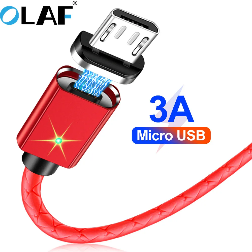 Магнитный кабель Олаф 3А для быстрой зарядки Micro USB кабель для samsung Xiaomi Redmi note5 huawei P10 lite Магнитный кабель для телефона Android