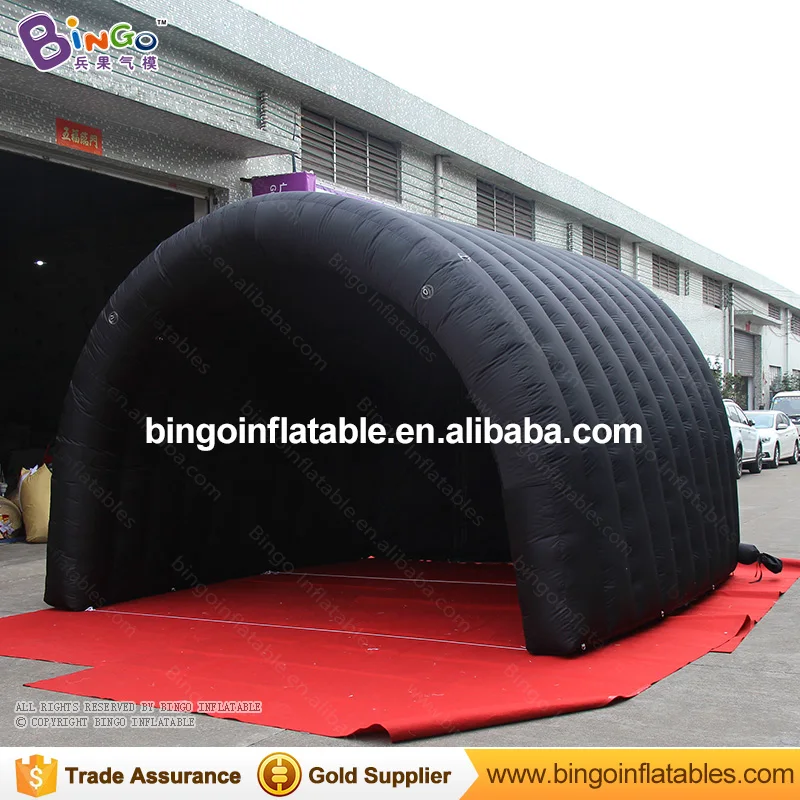  Black inflatable tunnel 4*4*3M tunnel tent stage tent for children giant inflatable stage cover for