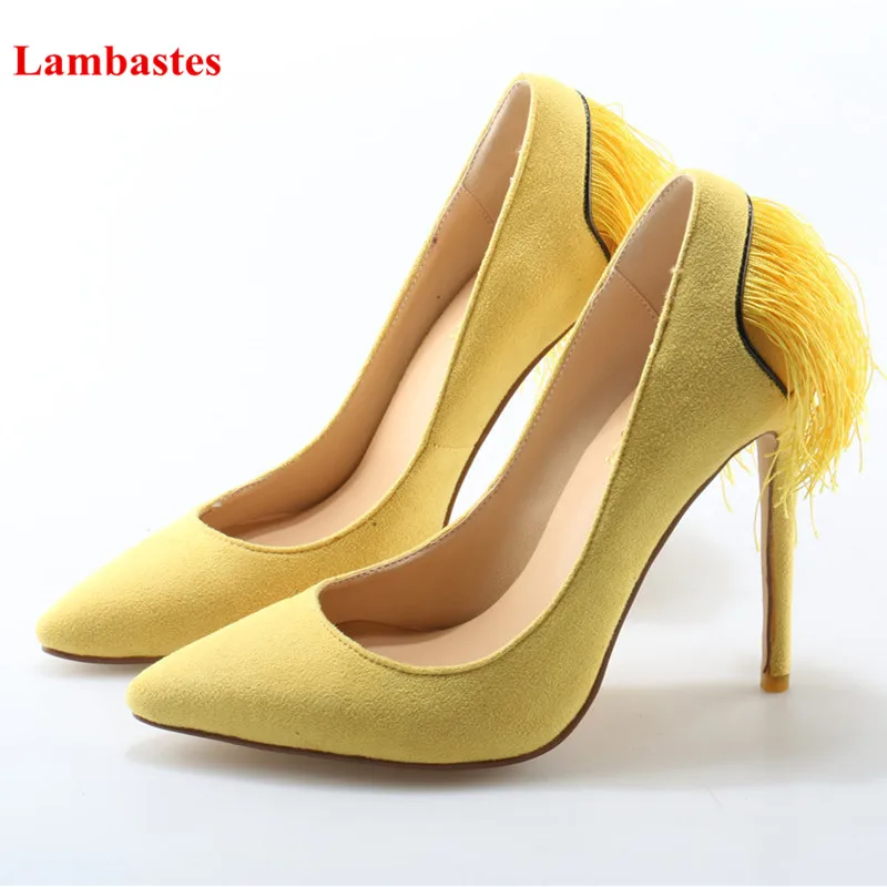 Yellow Purple Shallow Fringe Pointed Toe Women High-Heeled Pumps Elegant Party Wedding Stiletto Shoes Chaussures Femmes Pumps цена Yellow Purple Shallow Fringe Pointed Toe Women High-Heeled Pumps Elegant Party Wedding Stiletto Shoes Chaussures Femmes Pumps цены онлайн