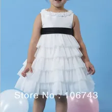 Индивидуальные горячий белый короткий Рукавов платье девушки цветка для свадебного платья дети принцессы размер одежды для девочек