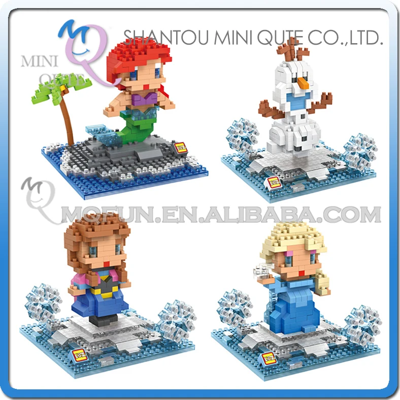

Mini Qute LOZ Anna Elsa Olaf Kristoff Building Blocks intelligence Cartoon plastic action figures building block educational toy