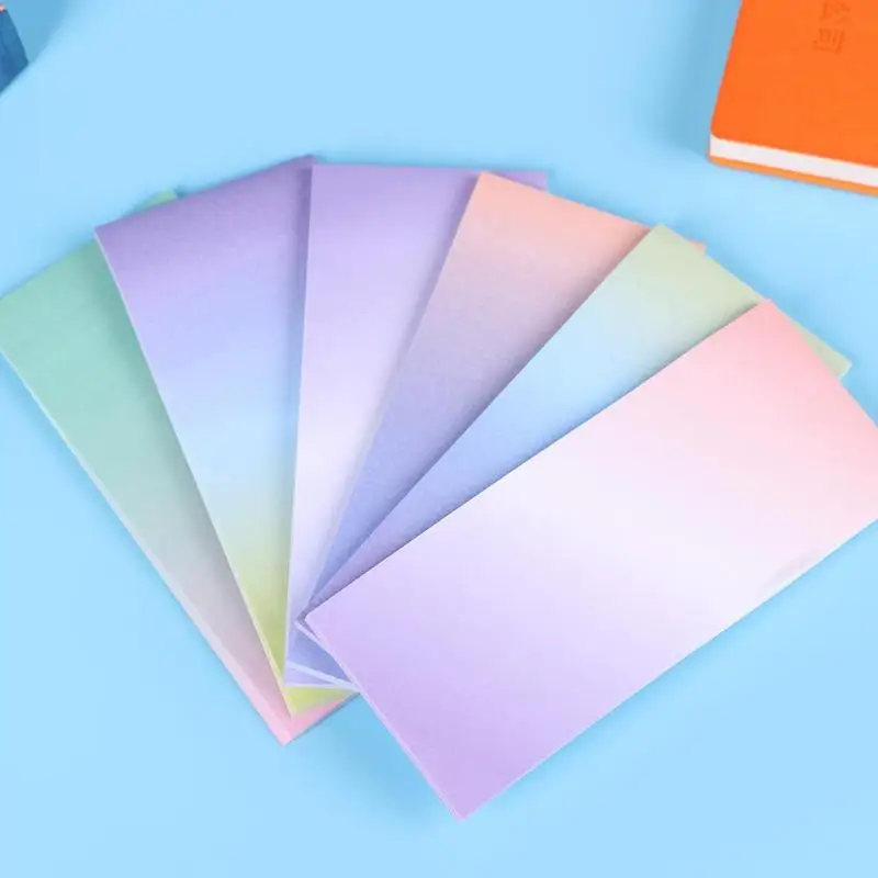 

Creative Long Gradient Memo Gradual Paper Fresh Color Notepad Stickers Scrapbooking Sticky Notes Label Pad Decor color random