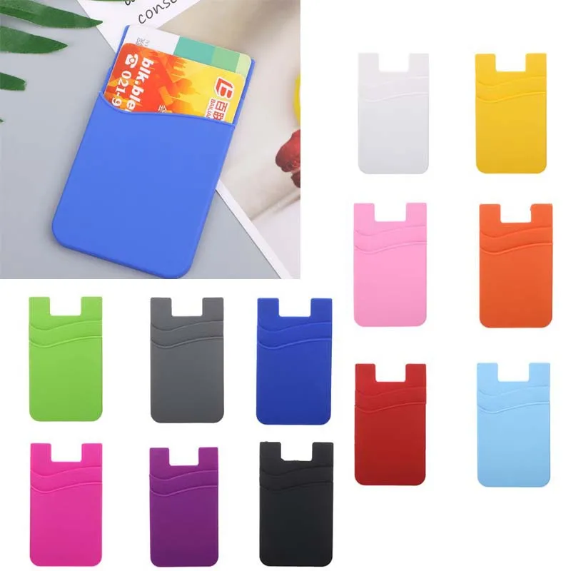

Fashion Adhesive Sticker Back Cover Card Holder Case Pouch For Cell Phone Cards Organizer