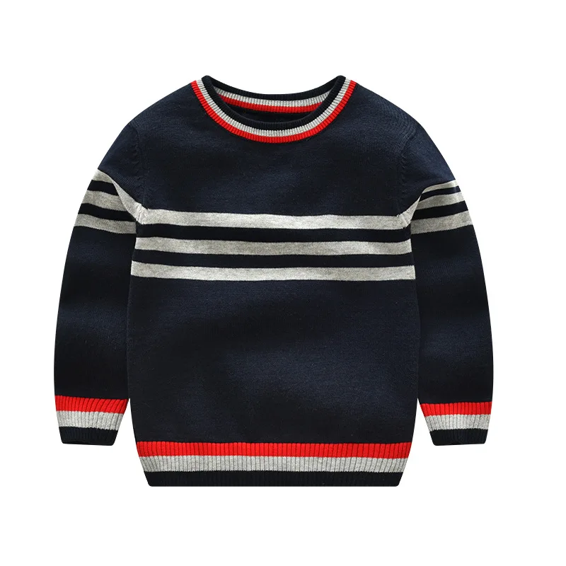Свитер для маленьких мальчиков Одежда для девочек кардиган милый полосатый пуловер в стиле пэчворк хлопок высокое качество детский вязаный свитер