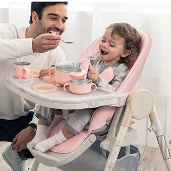 

Multi-functional Child Chair Egg Shaped Dinner Chair Seat The Princess Powder Baby Dining Chair High Chair Foldable Portable