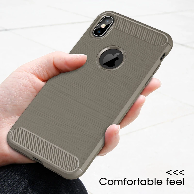 buy CASPTM Luxury Phone Cases for iPhone 6 6S Plus Case Carbon Fiber Soft TPU Drawing Shockproof Back Cover for iPhone 7 Plus X 10