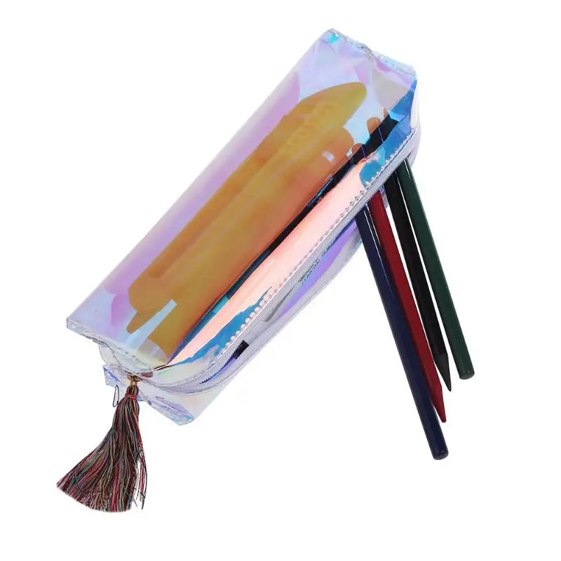 Kawaii лазерный пенал для карандашей качество ПВХ школьная поставка Bts пенал для канцелярских принадлежностей школьный милый пенал коробка сумка сантехника сколер