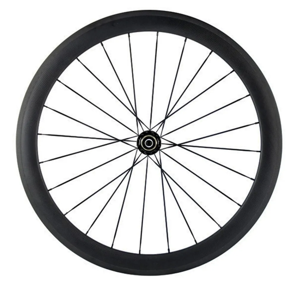 Excellent 1 pair New 700c Tubular Carbon Wheels 50mm Matte Road Wheelset  with Black spokes Black Hub 4