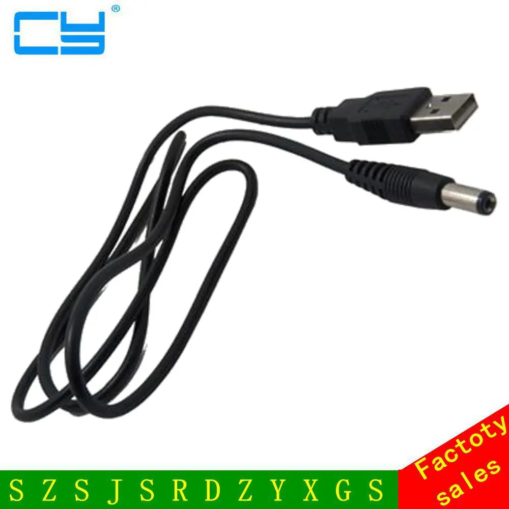 Free Shipping 0.8M Barrel Jack Adapter USB to 5.5mm, 5V USB + DC JACK