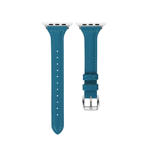 Ремешок для apple watch band 44 мм, 42 мм, 38 мм, 40 мм кожаный браслет, ремешок для наручных часов iwatch, ремешок series 5/4/3/2/1 ремешок на запястье - Цвет ремешка: blue