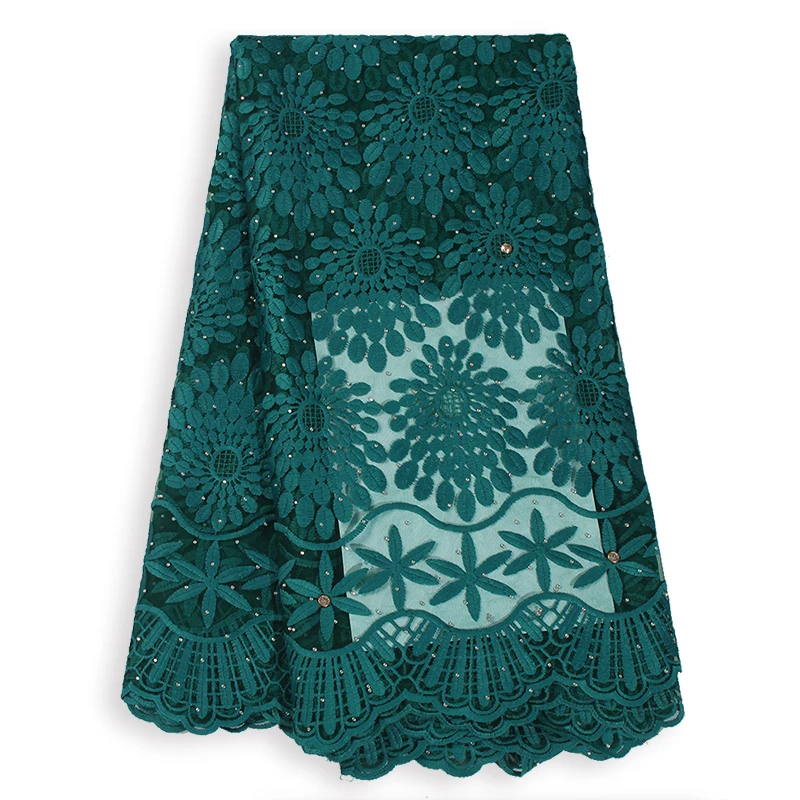 

Hot Sales French Lace Fabric High Quality Cord Lace Nigerian Lace Fabric With Stones For Women Party Dresses African Tulle Lace