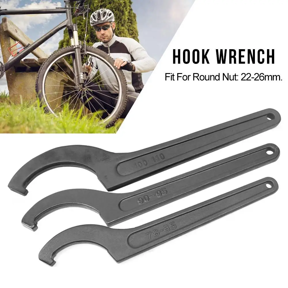 

Wrench 78-85mm 90-95mm 100-110mm Square Head Series Round Nut Hook Spanner Crescent Wrench Moon Spanner For Bicycle