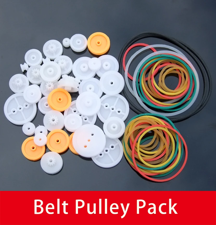 40 Pieces Belt Pulley, 44 Pieces Belts Pack, Rubber Belts, Rubber Band