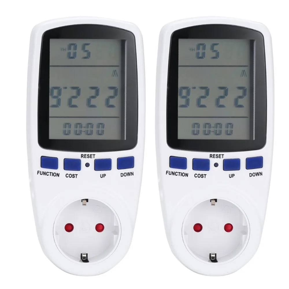 2 PCS Electric Energy Reading Socket Digital Wattmeter Power Analyzer