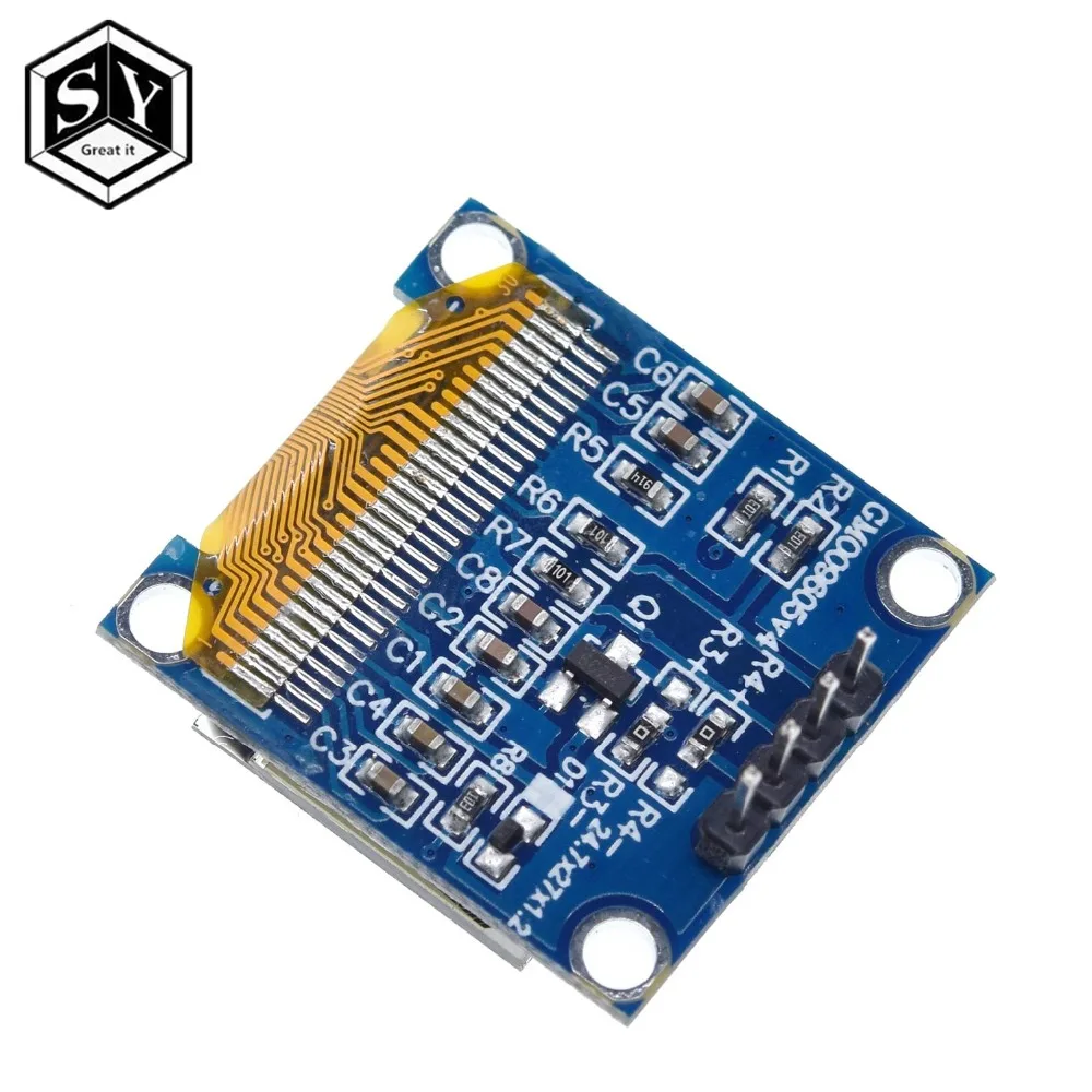 1 шт. белого и желтого цвета синий цвет 0,96 дюймов 128X64 OLED дисплей модуль для Arduino 0,96 IIC SPI Коммуникационный с случае