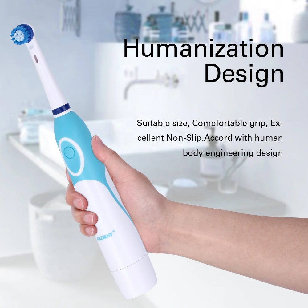 Hot AZDENT AZ-OC2 Rotating Electric Toothbrush Battery Operated 4 Heads Oral Hygiene Health Products No Rechargeable Tooth Brush