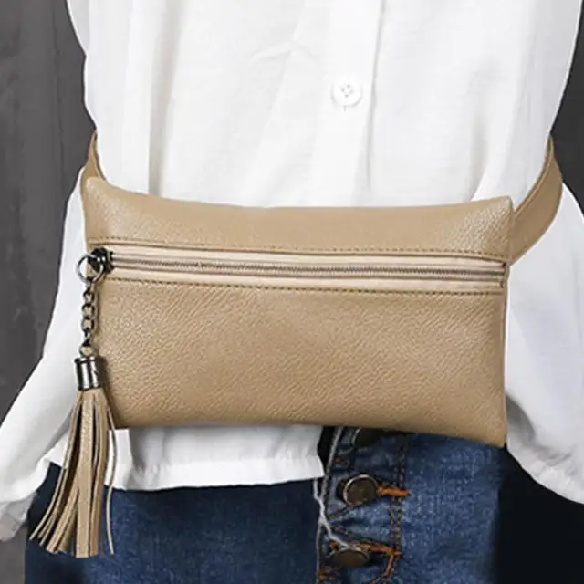 PU Leather Waist Fanny Pack Women Money Phone Belt Purse Fashion Designer Tassel Chest Handbags Women Crossbody Waist Bag 2018