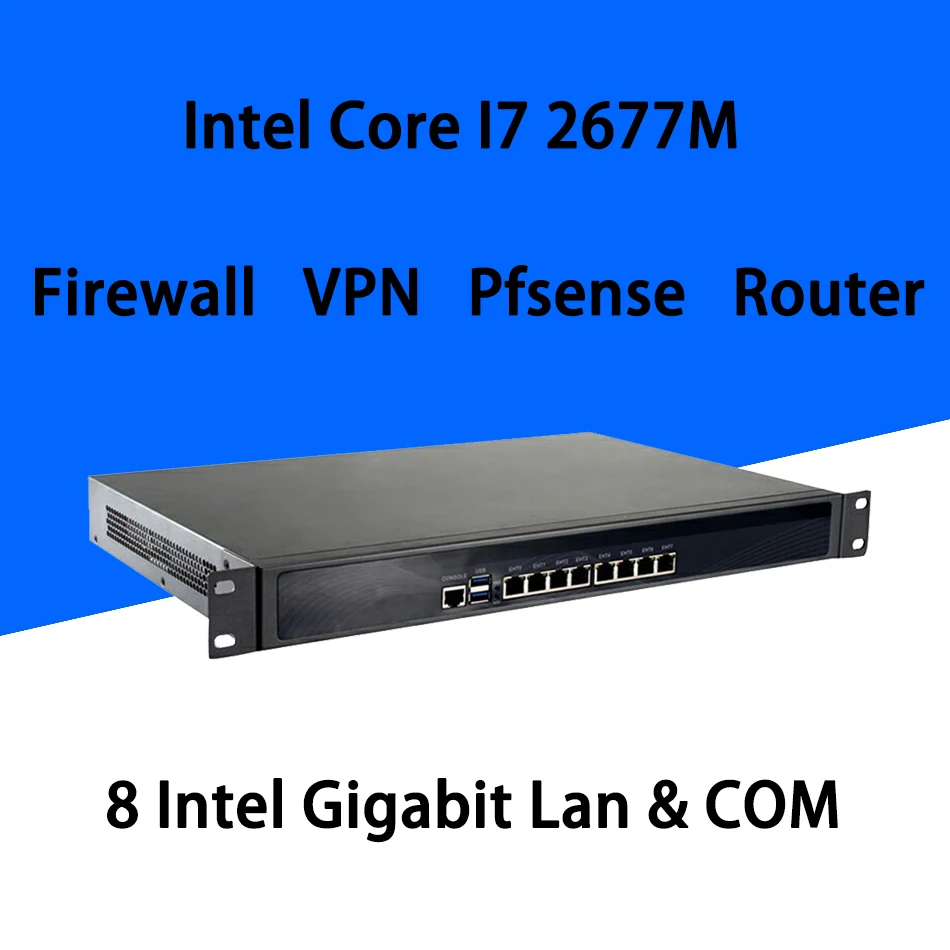 

Firewall Mikrotik Pfsense VPN Network Security Appliance Router PC Intel Core I7 2677M,[HUNSN SA15R],(8Lan/2USB3.0/1COM/1VGA)