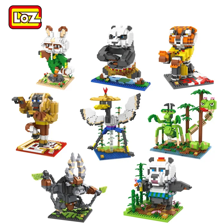 

LOZ Kung Fu Panda A Po Shifu Action Figures Diamond Mini Nano Blocks Model Building Bricks Cartoon Toys Christmas gift Not Leoge