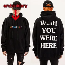 Новинка года; пуловер с вышивкой Трэвиса Скотта и астромира «WISH YOU WAS HERE»; Толстовка и толстовка в стиле унисекс