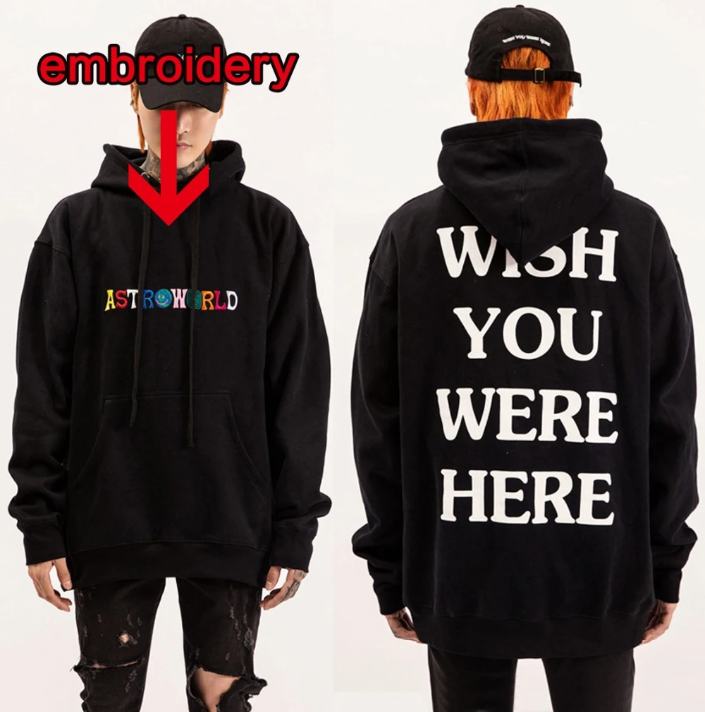 19new Embroidery Travis Scott Astroworld Wish You Were Here Unisex Pullover Hoodie And Sweatshirt Hoodies Sweatshirts Aliexpress