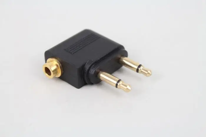 3 5 Jack Gold plated Airplane Headphone Audio Converter Connector Double 3 5mm Mono Plug to 3 5mm Dual Channel Stereo Jack