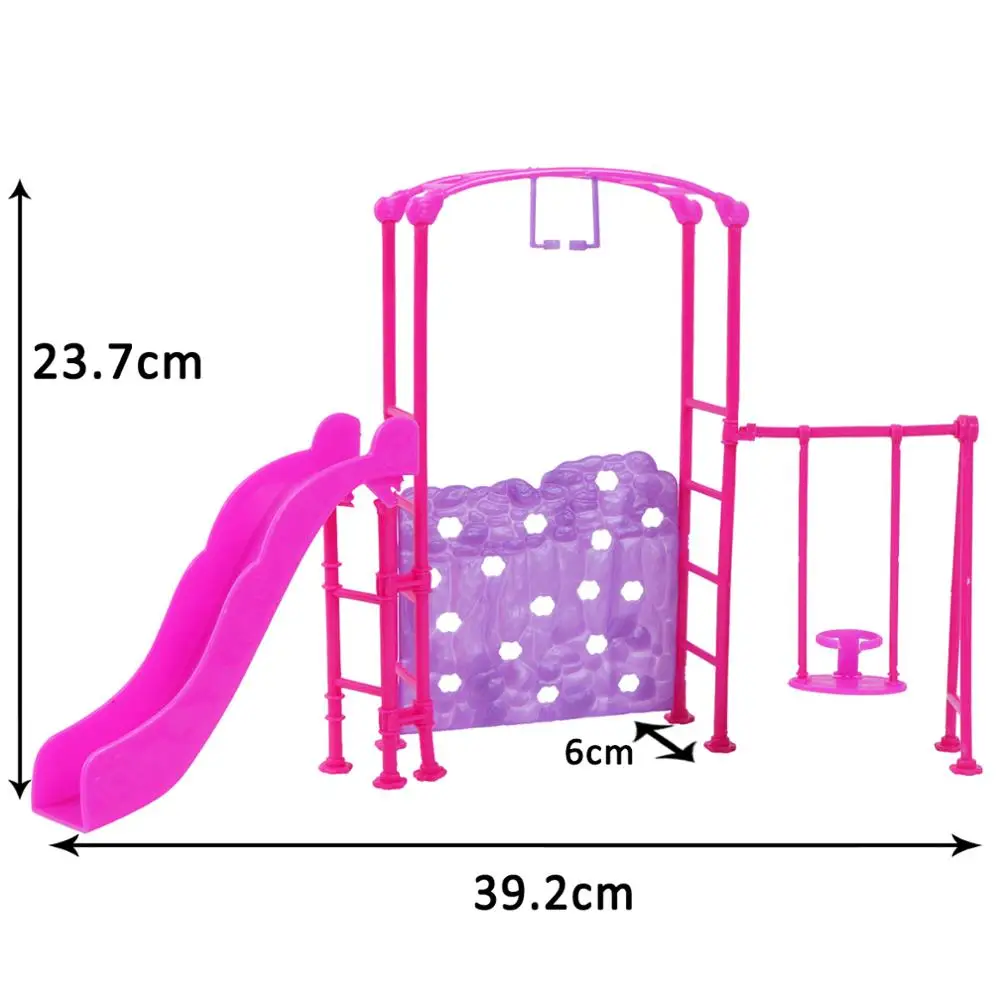 1 Set Doll Accessories Park Slide Swing Toys Amusement Devices for Barbie 1/6 Doll Kelly Kindergarten Girl Playhouse Toy