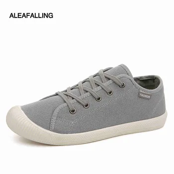 

Aleafalling Autumn Comfortable Casual Shoes Men Canvas Shoes Men Lace-Up Brand Fashion Flat Loafers Shoes Bige Size 36-44 CA20