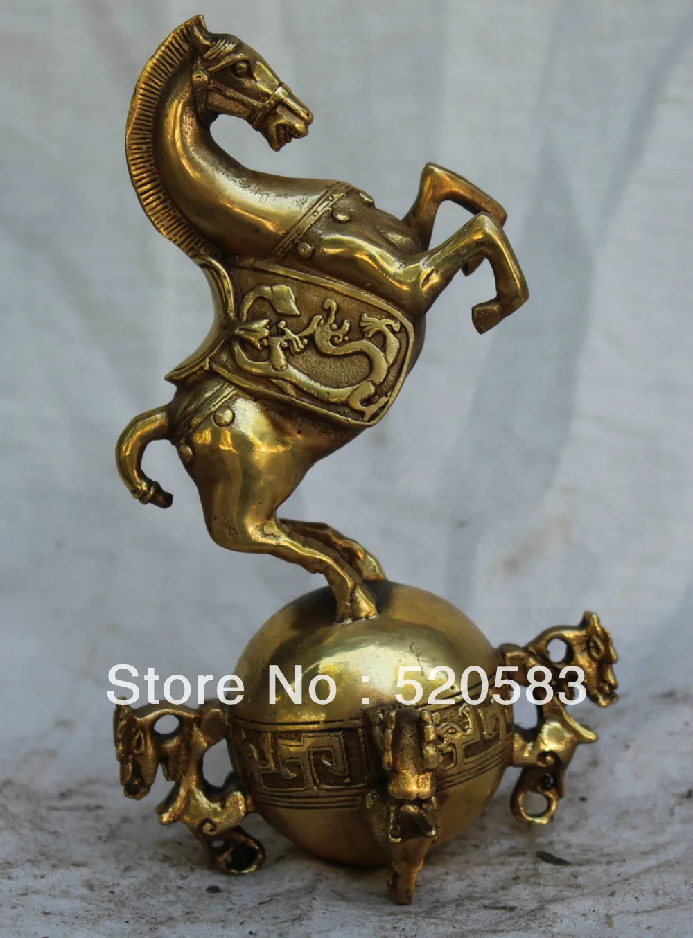 

Marked 18CM Chinese Bronze Animal Sucessful Running Dragon Beast Horse Statue