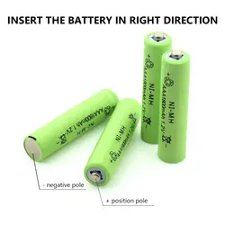 Перезаряжаемые Ni-MH AAA литий-ионный литиевая батарея 1,2 в 1800 мАч для фонарик налобный фонарь Игрушка фонарик ячейки батареи